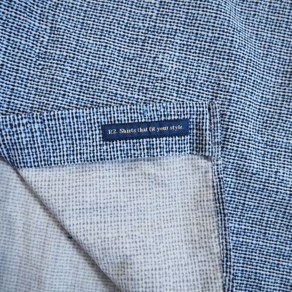 R2 Sz 15.5 Blue Patterned Dress Shirt 100% Cotton - Picture 5 of 12